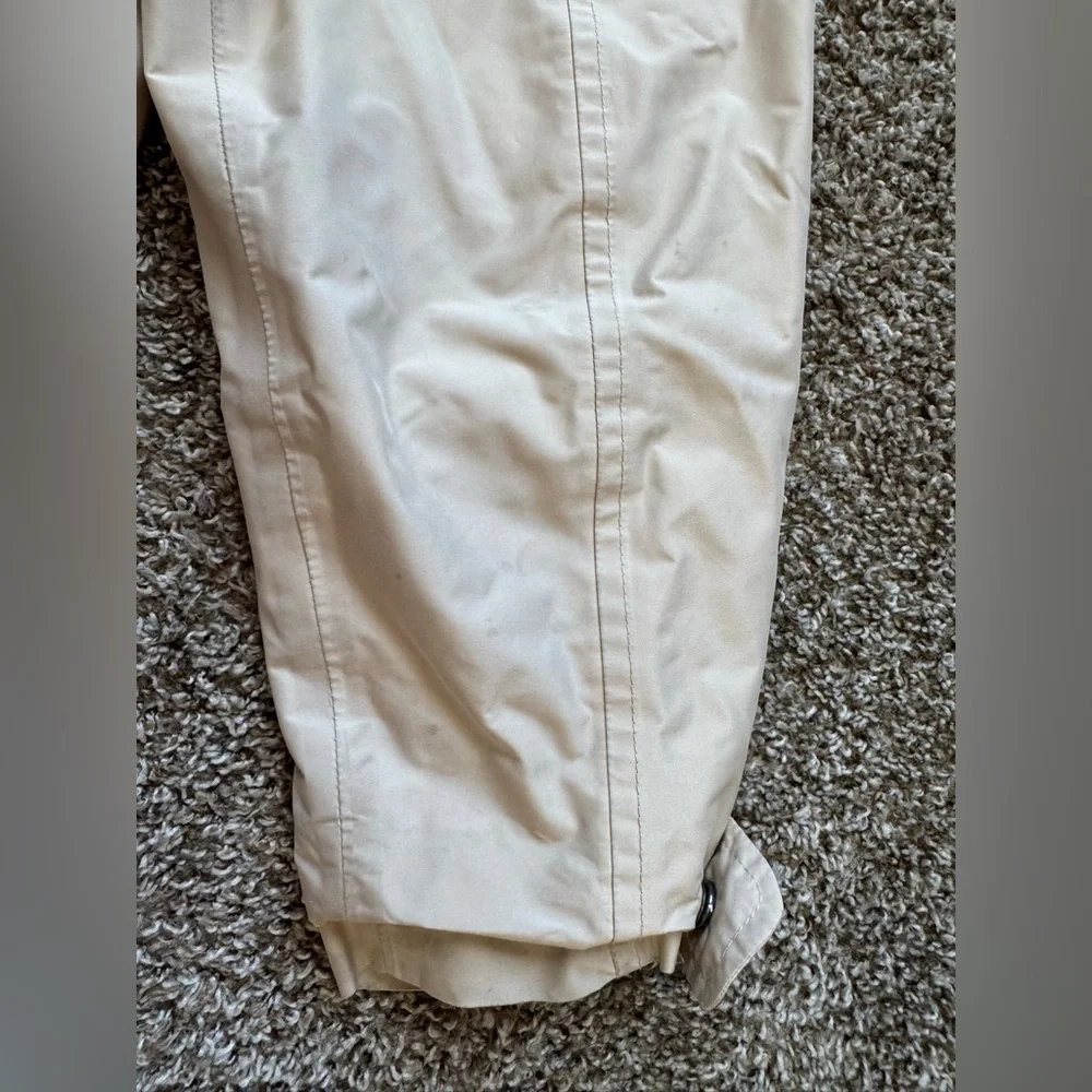 LL Bean Jacket Womens L Beige Trench Hooded Zip Pocket Snap Outdoor *flawed - Picture 8 of 12